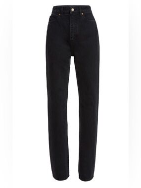 KHAITE Black Slim Straight Jeans